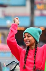 ZOE SALDANA Out in Disneyland 04/02/2022