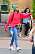 ZOE SALDANA Out in Disneyland 04/02/2022