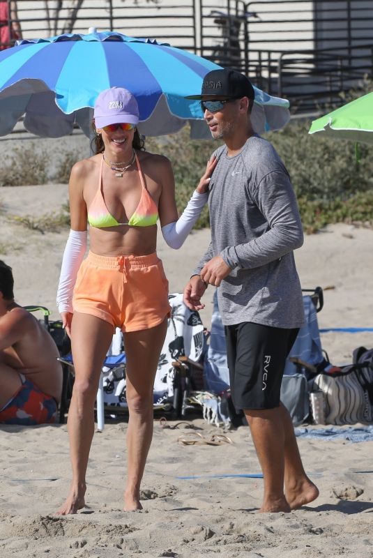 ALESSANDRA AMBROSIO and Richard Lee Playing Volleyball with Friends in Santa Monica 05/14/2022