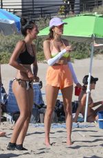 ALESSANDRA AMBROSIO and Richard Lee Playing Volleyball with Friends in Santa Monica 05/14/2022