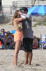 ALESSANDRA AMBROSIO and Richard Lee Playing Volleyball with Friends in Santa Monica 05/14/2022