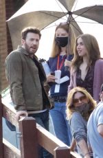 ANA DE ARMAS and Chris Evans on the Set of Ghosted in Washington, DC 05/04/2022