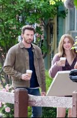 ANA DE ARMAS and Chris Evans on the Set of Ghosted in Washington, DC 05/04/2022