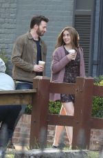 ANA DE ARMAS and Chris Evans on the Set of Ghosted in Washington, DC 05/04/2022