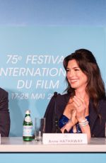 ANNE HATHAWAY at Armageddon Time Press Conference at Cannes Film Festival 05/20/2022