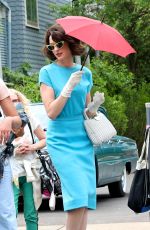 ANNE HATHAWAY on the Set of Mother