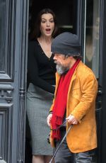 ANNE HATHAWAY on the Set of She Came To Me in Brooklyn 05/14/2022