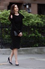 ANNE HATHAWAY on the Set of She Came To Me in New York 05/13/2022