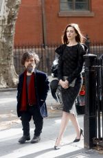 ANNE HATHAWAY on the Set of She Came To Me in New York 05/13/2022