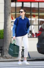 ANNE HATHAWAY Shopping at Stubbs & Wootton in New York 04/30/2022