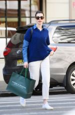 ANNE HATHAWAY Shopping at Stubbs & Wootton in New York 04/30/2022