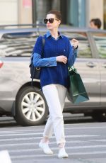 ANNE HATHAWAY Shopping at Stubbs & Wootton in New York 04/30/2022