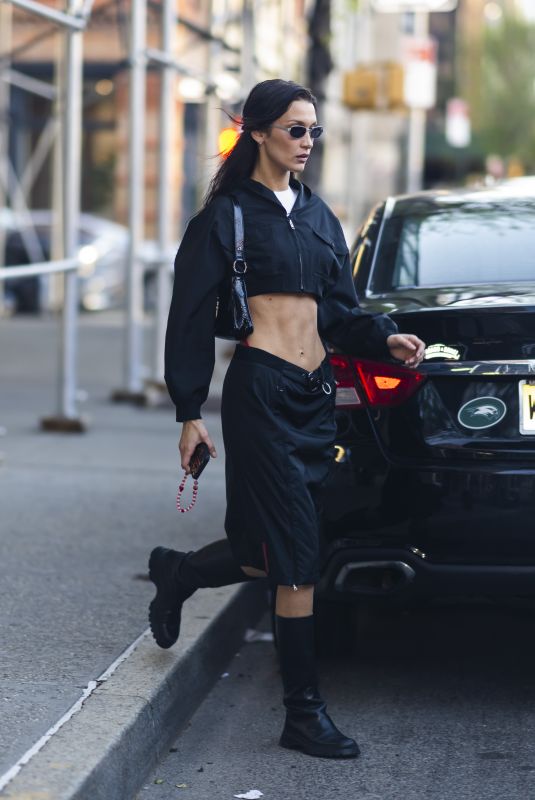 BELLA HADID Heading to Vortex Screening at The IFC in New York 04/29/2022