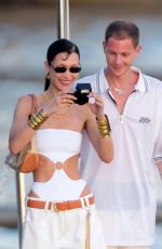 BELLA HADID Leaves Hotel Eden Roc in Cannes 05/28/2022