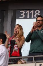 BLAKE LIVELY and Ryan Reynolds at Bromley v Wrexham - Buildbase FA Trophy Final in London 05/22/2022