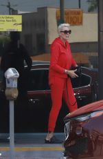 BRIGITTE NIELSEN and Mattia Dessi Out for Lunch in Los Angeles 05/26/2022