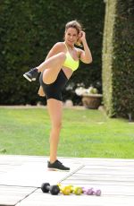 BROOKE BURKE Working for Her Brooke Burke Body App in Los Angeles 05/06/2022