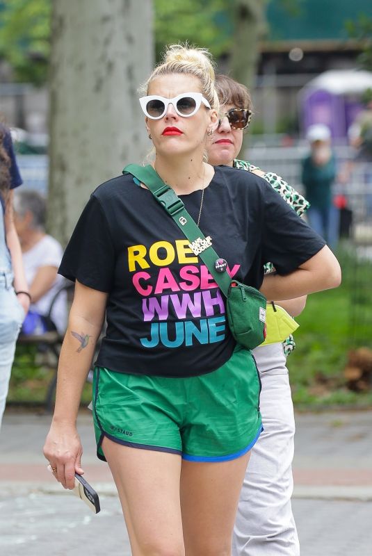 BUSY PHILIPPS at a Defend Abortion Rights Protest in New York 05/15/2022