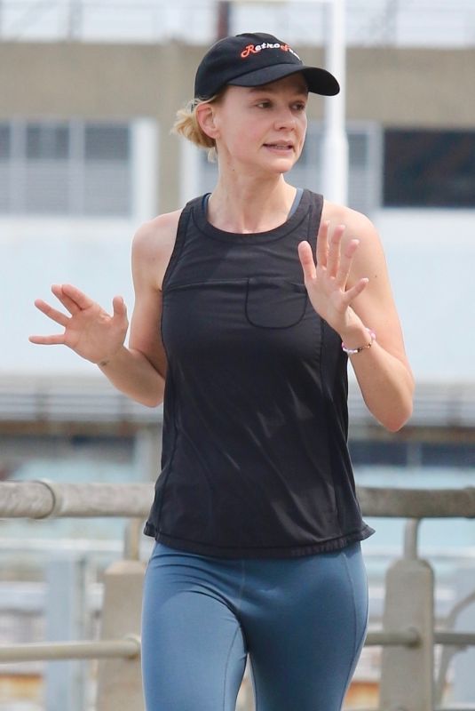 CAREY MULLIGAN Out Jogging at Hudson River Park 05/26/2022