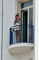 CARO DAUR on the Balcony of Martinez Hotel in Cannes 05/26/2022