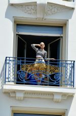 CARO DAUR on the Balcony of Martinez Hotel in Cannes 05/26/2022