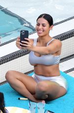 CHANEY JONES in a Silver Latex Bikini at a Pool Party in Miami 05/14/2022