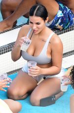 CHANEY JONES in a Silver Latex Bikini at a Pool Party in Miami 05/14/2022