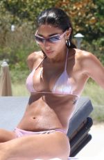 CHANTEL JEFFRIES in Bikini at a Beach in Miami 05/10/2022