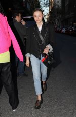 CHLOE MORETZ Makeup Free Out for Dinner in New York 04/30/2022