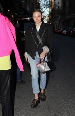 CHLOE MORETZ Makeup Free Out for Dinner in New York 04/30/2022