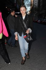 CHLOE MORETZ Makeup Free Out for Dinner in New York 04/30/2022
