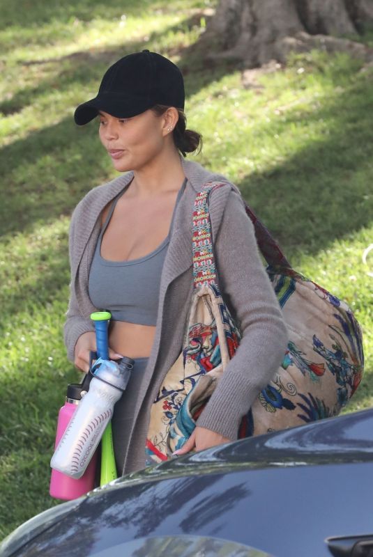 CHRISSY TEIGEN Out in Beverly Hills 04/30/2022