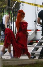 CHRISTINA AGUILERA Prepares to Film Her Music Video in Miami 03/10/2022