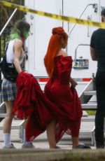 CHRISTINA AGUILERA Prepares to Film Her Music Video in Miami 03/10/2022