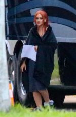 CHRISTINA AGUILERA Prepares to Film Her Music Video in Miami 03/10/2022