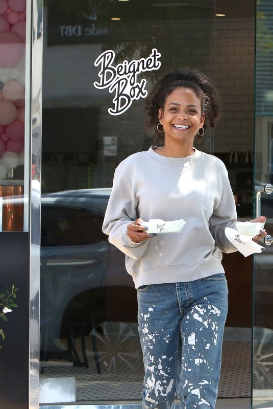CHRISTINA MILIAN Leaves Her Beignet Box Restaurant in Los Angeles 05/17/2022