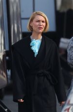 CLAIRE DANES Leavevs Disney Hulu Upfront at Basketball City in New York 05/17/2022