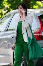 DAISY LOWE Out in Her Electric Jaguar SUV in London 05/08/2022