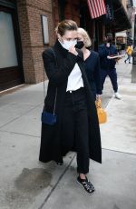 ELIZABETH OLSEN Leaves Her Hotel in New York 05/04/2022