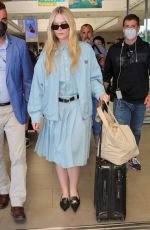 ELLE FANNING Arrives at Nice Airport 05/17/2022