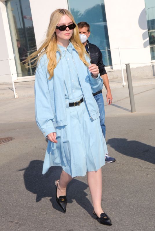 ELLE FANNING Arrives at Nice Airport 05/17/2022