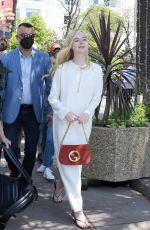 ELLE FANNING Leaves Hotel Martinez in Cannes 05/19/2022