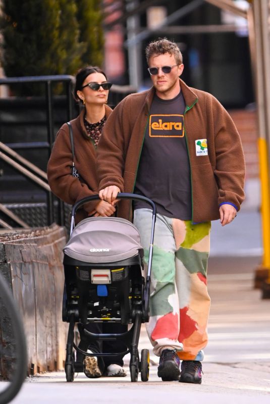 EMILY RATAJKOWSKI and Sebastian Bear McClard Out with Their Baby in New York 05/09/2022