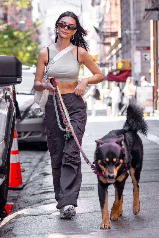 EMILY RATAJKOWSKI Out with Her Dog Colombo in New York 05/17/2022