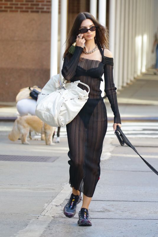 EMILY RATAJKOWSKI Out with Her Dog in New York 05/18/2022