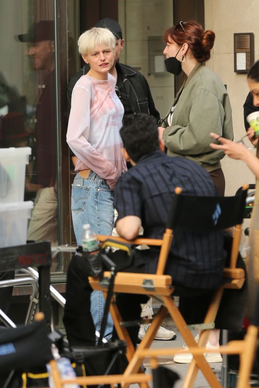 EMMA CORRIN Takes a Break on the Set of Retreat in New York 05/05/2022