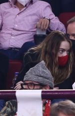 EMMA STONE at Basketball Game Between Olympiacos BC vs AS Monaco in Piraeus 05/04/2022