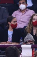 EMMA STONE at Basketball Game Between Olympiacos BC vs AS Monaco in Piraeus 05/04/2022