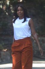 GABRIELLE UNION on the Set of Truth Be Told in Los Angeles 05/17/2022