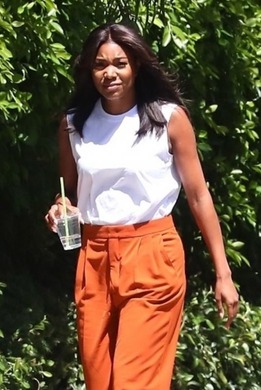 GABRIELLE UNION on the Set of Truth Be Told in Los Angeles 05/17/2022